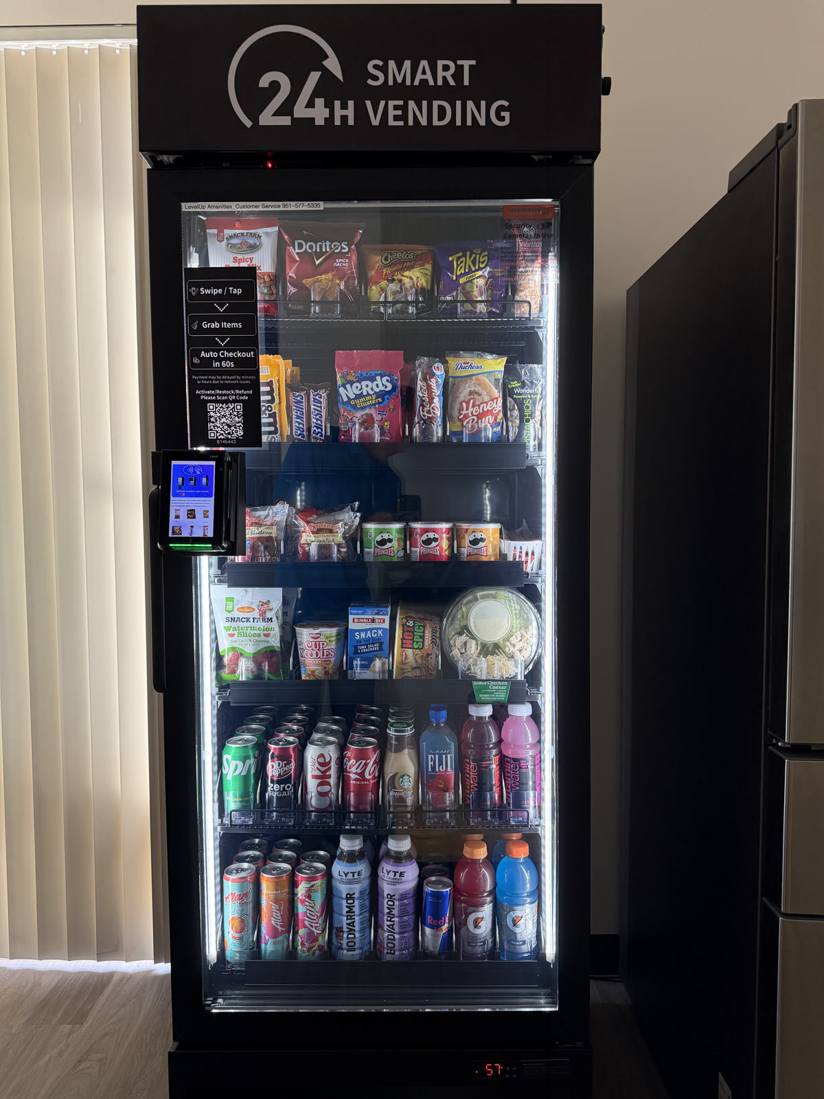LevelUp installation in a refrigerator breakroom, view 2