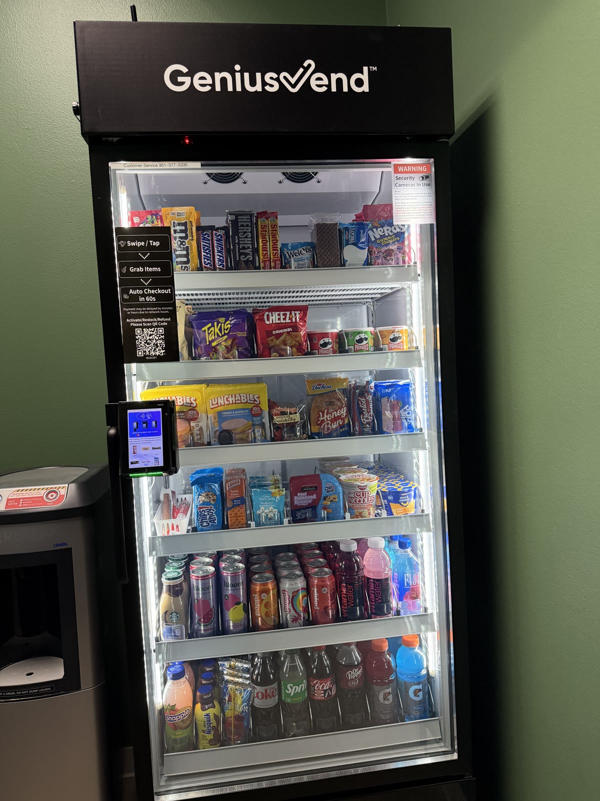 LevelUp installation in a green-wall refreshment area, view 2
